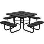Commercial 46in Square Portable Picnic Table – Thermoplastic Punched Steel, UL Certified - Outdoorsiness