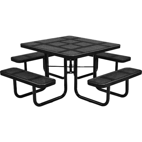 Commercial 46in Square Portable Picnic Table – Thermoplastic Punched Steel, UL Certified - Outdoorsiness