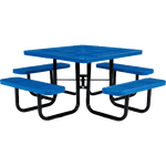Commercial 46in Square Portable Picnic Table – Thermoplastic Punched Steel, UL Certified - Outdoorsiness