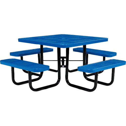 Commercial 46in Square Portable Picnic Table – Thermoplastic Punched Steel, UL Certified - Outdoorsiness