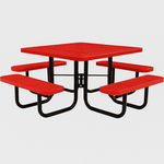 Commercial 46in Square Portable Picnic Table – Thermoplastic Punched Steel, UL Certified - Outdoorsiness
