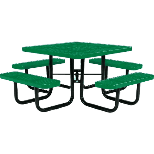 Commercial 46in Square Portable Picnic Table – Thermoplastic Punched Steel, UL Certified - Outdoorsiness