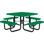 Commercial 46in Square Portable Picnic Table – Thermoplastic Punched Steel, UL Certified - Outdoorsiness