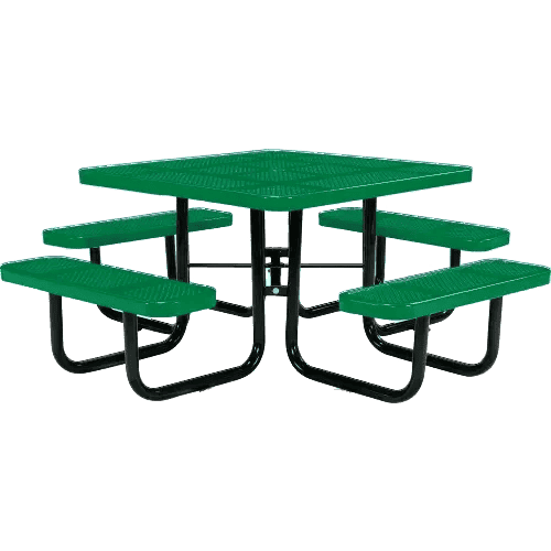 Commercial 46in Square Portable Picnic Table – Thermoplastic Punched Steel, UL Certified - Outdoorsiness