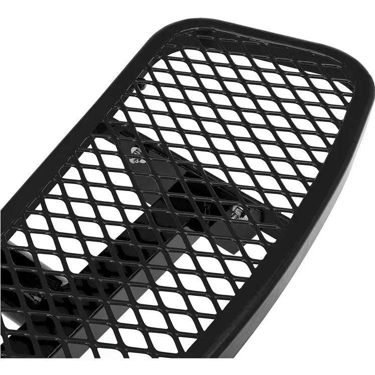 Commercial 46in Square Single Pedestal Picnic Table – Expanded Metal, In-Ground Mount - Outdoorsiness