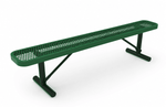 Commercial 6ft Expanded Metal Park Bench Without Back – Thermoplastic Coated, Quick Ship - Outdoorsiness