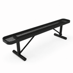 Commercial 6ft Expanded Metal Park Bench Without Back – Thermoplastic Coated, Quick Ship - Outdoorsiness