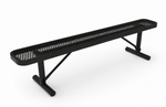 Commercial 6ft Expanded Metal Park Bench Without Back – Thermoplastic Coated, Quick Ship - Outdoorsiness