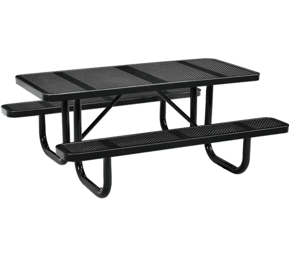 Commercial 6ft Rectangular Portable Picnic Table – Thermoplastic Punched Steel, Quick Ship - Outdoorsiness