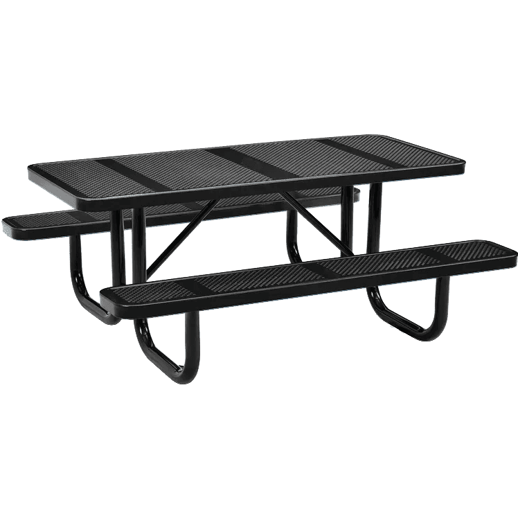 Commercial 6ft Rectangular Portable Picnic Table – Thermoplastic Punched Steel, Quick Ship - Outdoorsiness