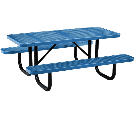 Commercial 6ft Rectangular Portable Picnic Table – Thermoplastic Punched Steel, Quick Ship - Outdoorsiness