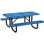 Commercial 6ft Rectangular Portable Picnic Table – Thermoplastic Punched Steel, Quick Ship - Outdoorsiness