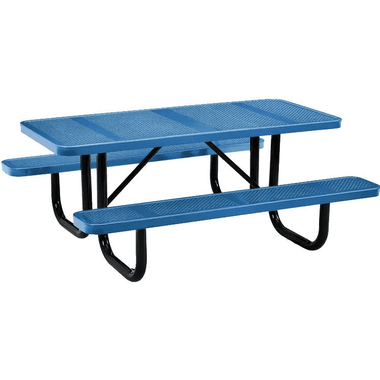 Commercial 6ft Rectangular Portable Picnic Table – Thermoplastic Punched Steel, Quick Ship - Outdoorsiness