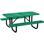 Commercial 6ft Rectangular Portable Picnic Table – Thermoplastic Punched Steel, Quick Ship - Outdoorsiness