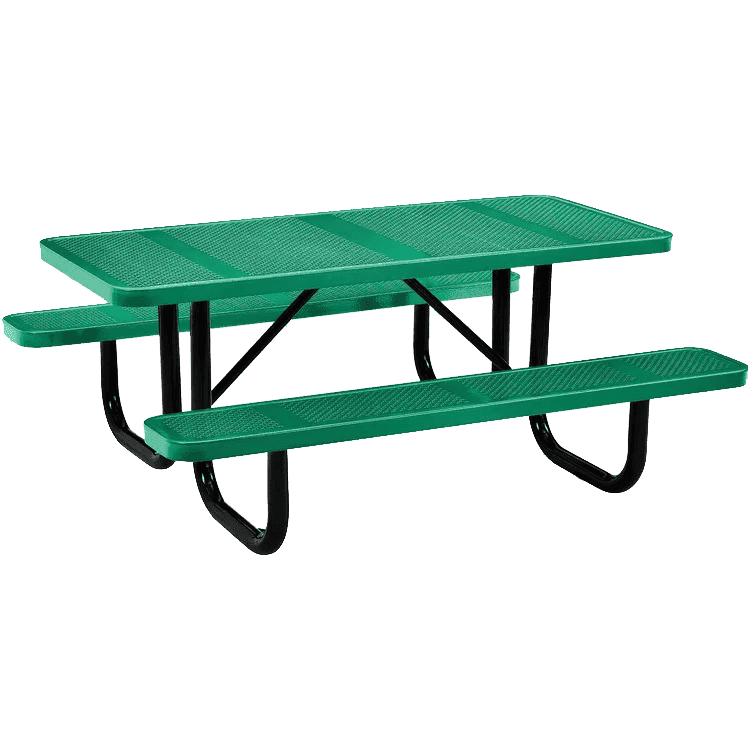 Commercial 6ft Rectangular Portable Picnic Table – Thermoplastic Punched Steel, Quick Ship - Outdoorsiness