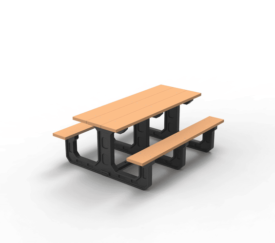 Commercial 6ft Recycled Plastic Picnic Table – 100% HDPE, Quick Ship - Outdoorsiness