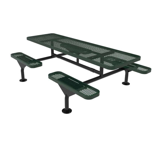 Commercial 8ft Nexus Rectangle Picnic Table – Thermoplastic Expanded Metal, Diamond Pattern - Outdoorsiness