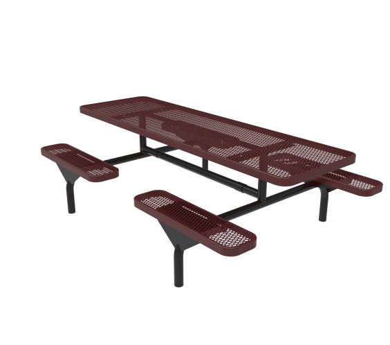 Commercial 8ft Nexus Rectangle Picnic Table – Thermoplastic Expanded Metal, Diamond Pattern - Outdoorsiness