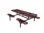 Commercial 8ft Nexus Rectangle Picnic Table – Thermoplastic Expanded Metal, Diamond Pattern - Outdoorsiness