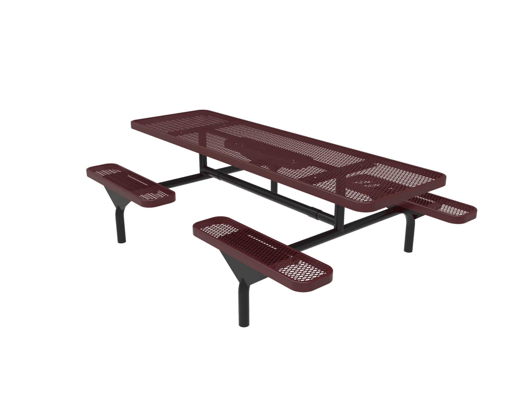 Commercial 8ft Nexus Rectangle Picnic Table – Thermoplastic Expanded Metal, Diamond Pattern - Outdoorsiness