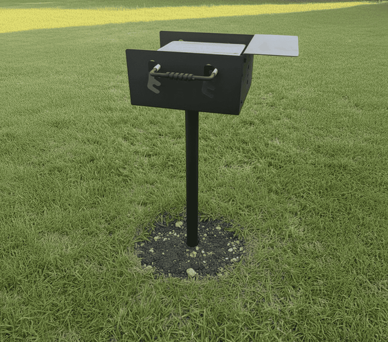 Commercial Charcoal Park Grill – 360 Sq In, Surface Mount or Inground - Outdoorsiness