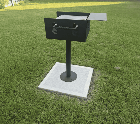 Commercial Charcoal Park Grill – 360 Sq In, Surface Mount or Inground - Outdoorsiness