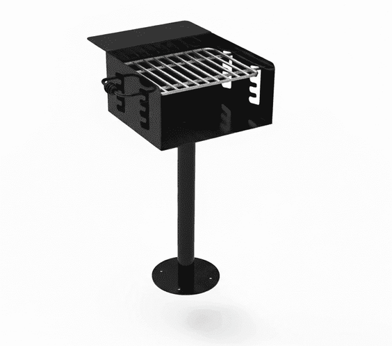 Commercial Charcoal Park Grill – 360 Sq In, Surface Mount or Inground - Outdoorsiness