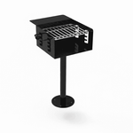 Commercial Charcoal Park Grill – 360 Sq In, Surface Mount or Inground - Outdoorsiness
