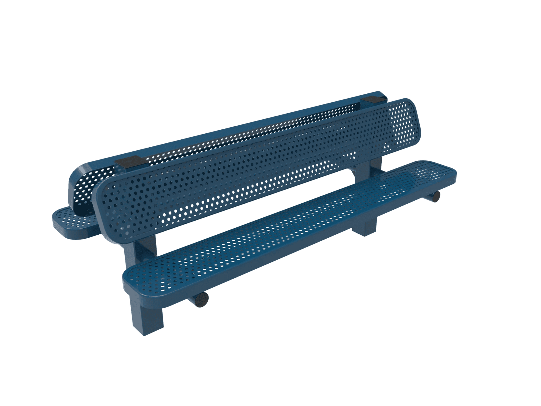 Commercial Double Pedestal Outdoor Bench – Back-to-Back Seating, Thermoplastic Coated - Outdoorsiness