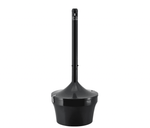 Commercial Outdoor Smokers Pole & Ashtray – 4.5 Gallon Steel, Black - Outdoorsiness