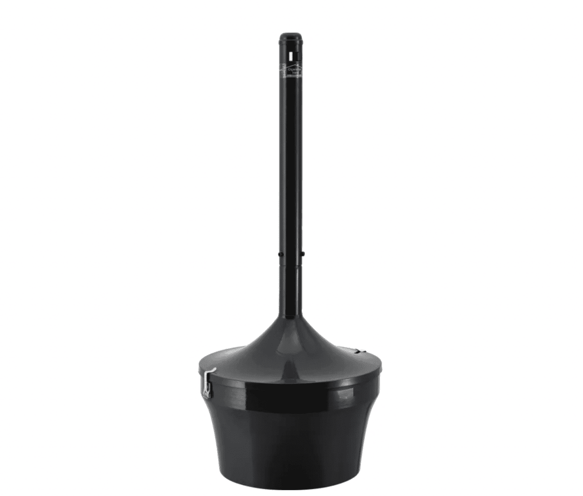 Commercial Outdoor Smokers Pole & Ashtray – 4.5 Gallon Steel, Black - Outdoorsiness