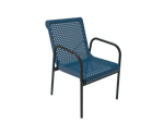 Commercial Punched Steel Stacking Outdoor Cafe Chair – Galvanized, Powder Coated - Outdoorsiness