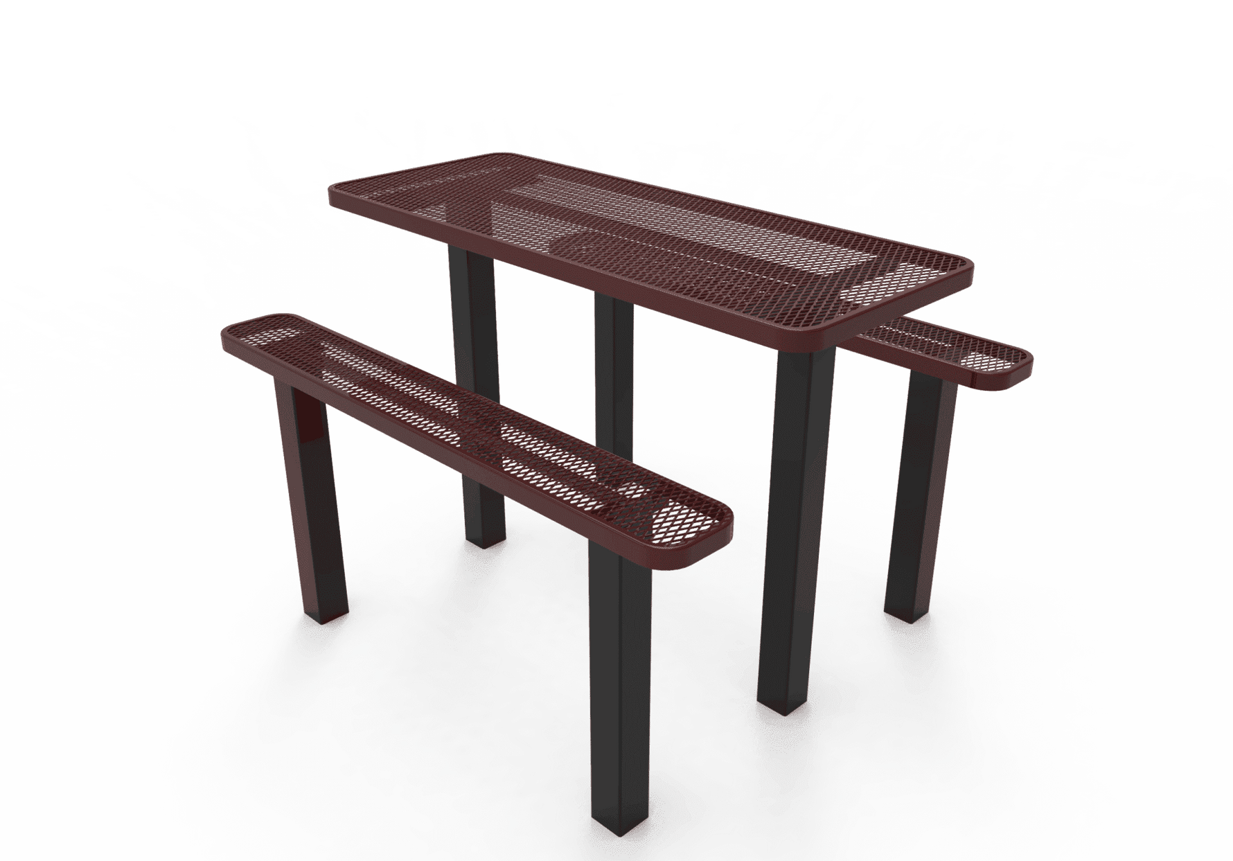 Commercial Rectangle Independent Pedestal Picnic Table – Thermoplastic Expanded Metal, 6ft - Outdoorsiness