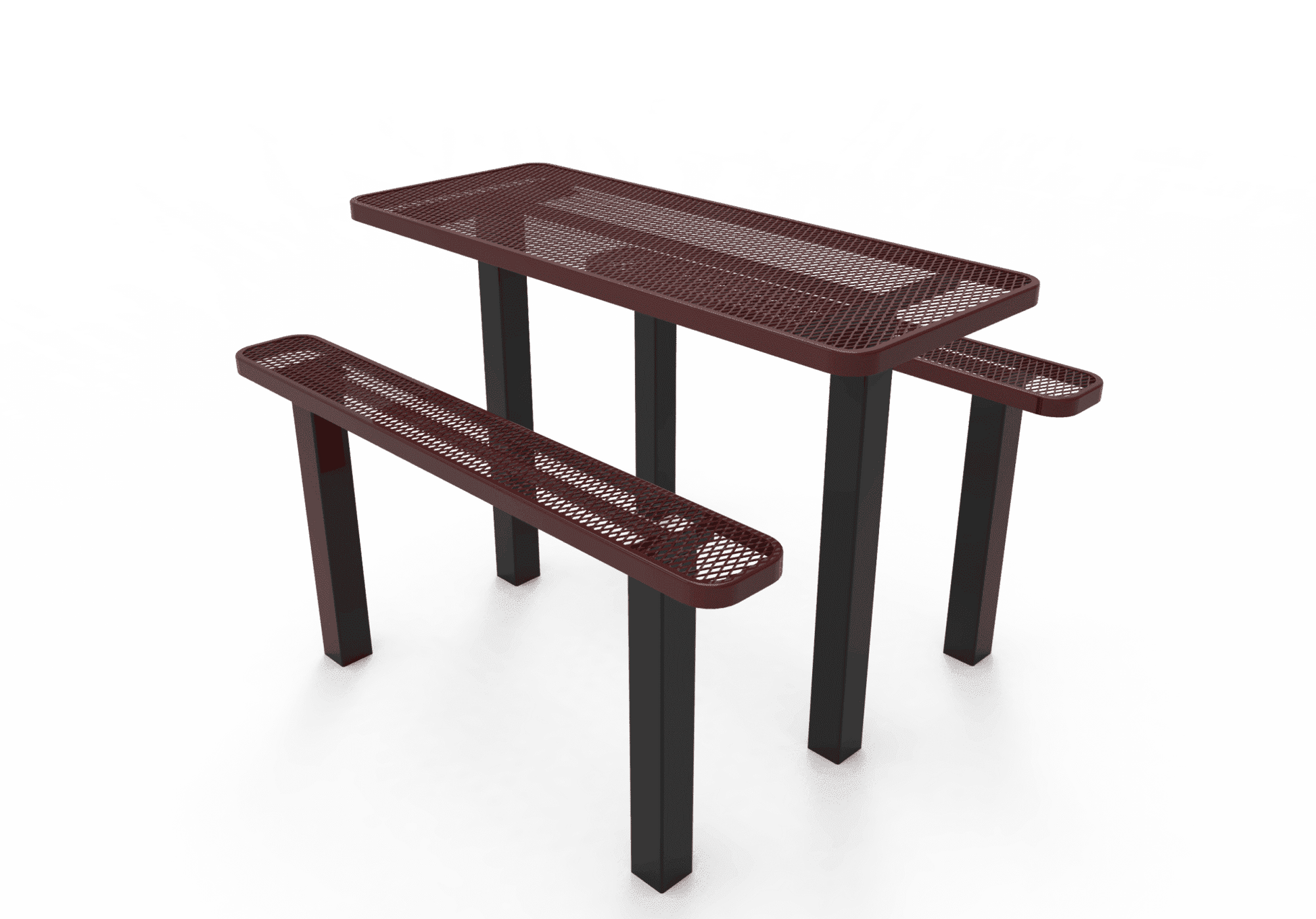 Commercial Rectangle Independent Pedestal Picnic Table – Thermoplastic Expanded Metal, 6ft - Outdoorsiness