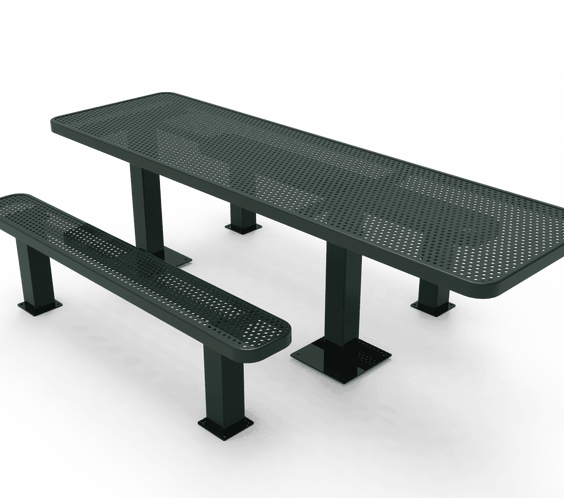 Commercial Rectangle Independent Pedestal Picnic Table – Thermoplastic Expanded Metal, 6ft - Outdoorsiness