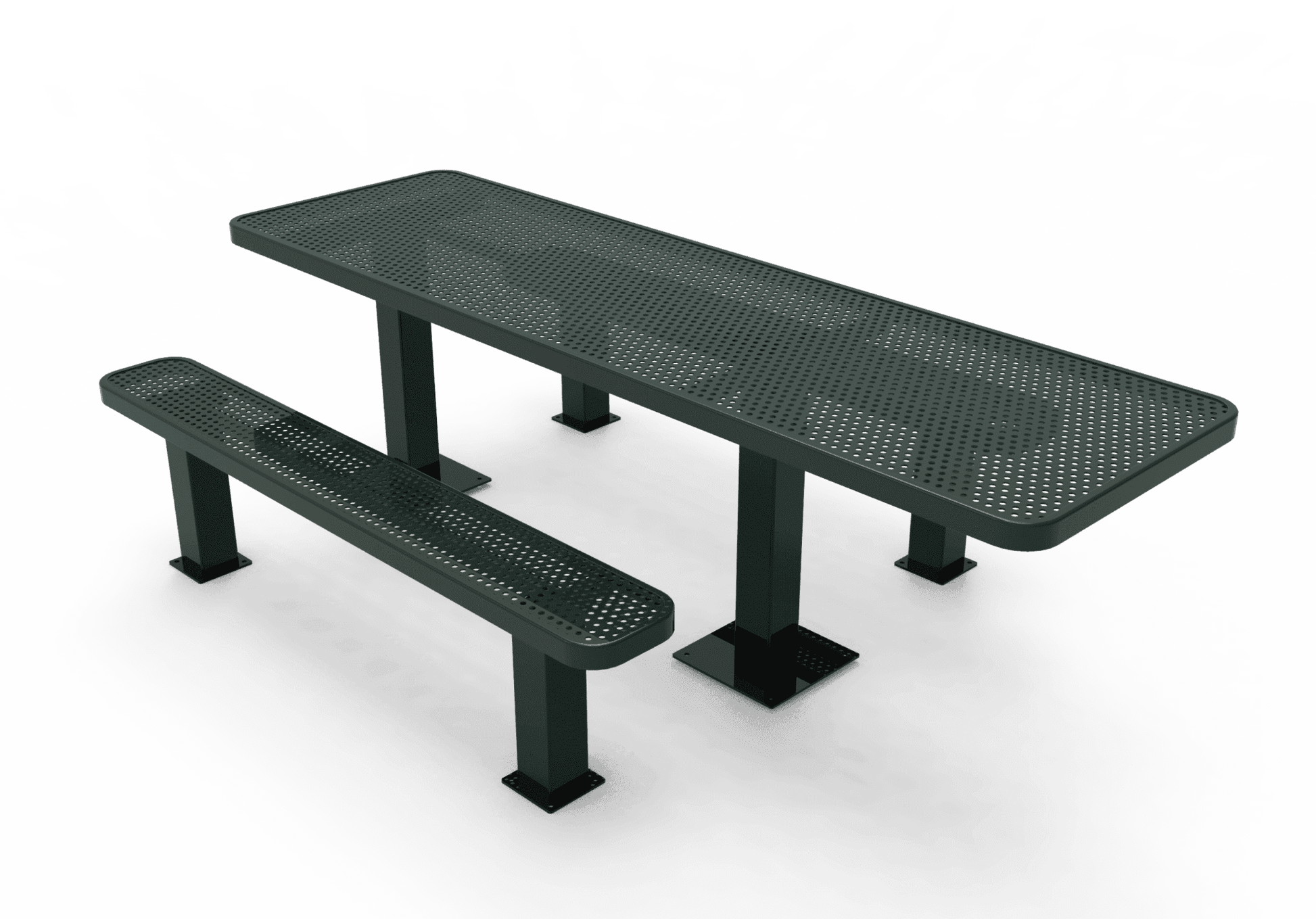 Commercial Rectangle Independent Pedestal Picnic Table – Thermoplastic Expanded Metal, 6ft - Outdoorsiness