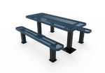 Commercial Rectangle Independent Pedestal Picnic Table – Thermoplastic Expanded Metal, 6ft - Outdoorsiness