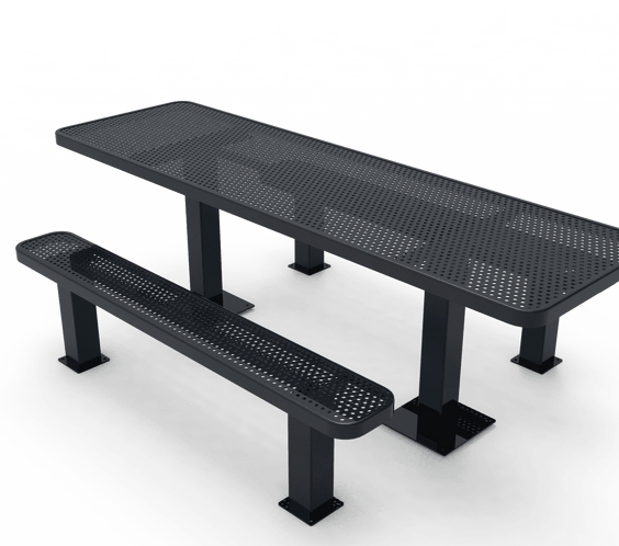 Commercial Rectangle Independent Pedestal Picnic Table – Thermoplastic Expanded Metal, 6ft - Outdoorsiness