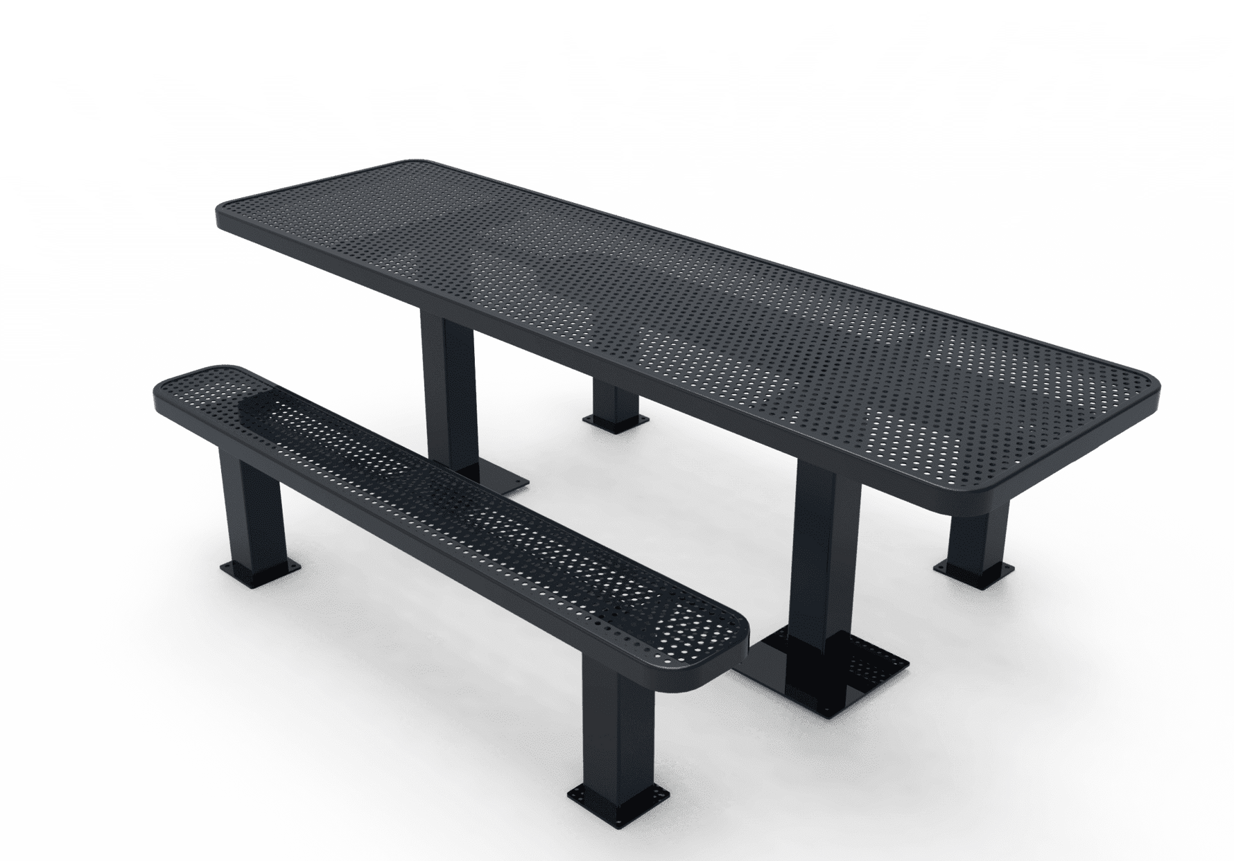 Commercial Rectangle Independent Pedestal Picnic Table – Thermoplastic Expanded Metal, 6ft - Outdoorsiness