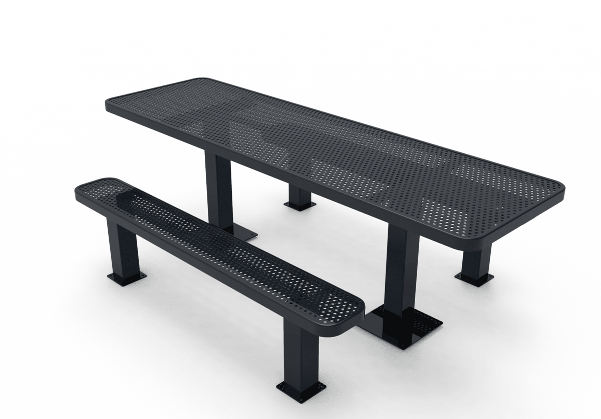 Commercial Rectangle Independent Pedestal Picnic Table – Thermoplastic Expanded Metal, 6ft - Outdoorsiness