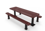 Commercial Rectangle Independent Pedestal Picnic Table – Thermoplastic Expanded Metal, 6ft - Outdoorsiness