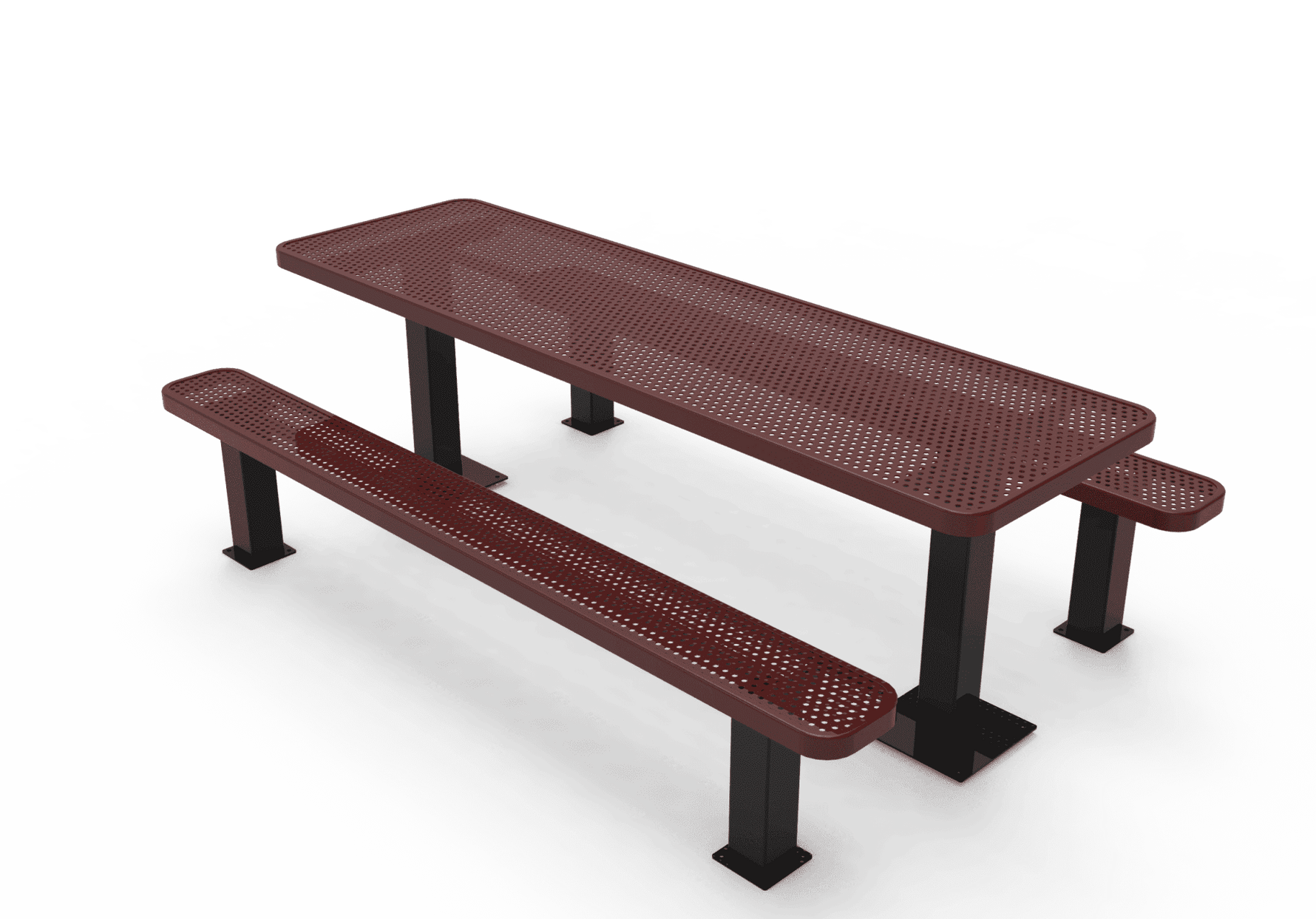 Commercial Rectangle Independent Pedestal Picnic Table – Thermoplastic Expanded Metal, 6ft - Outdoorsiness