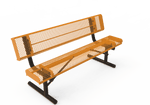 Commercial Rolled Edge Park Bench With Back – Expanded Metal, Thermoplastic Coated - Outdoorsiness