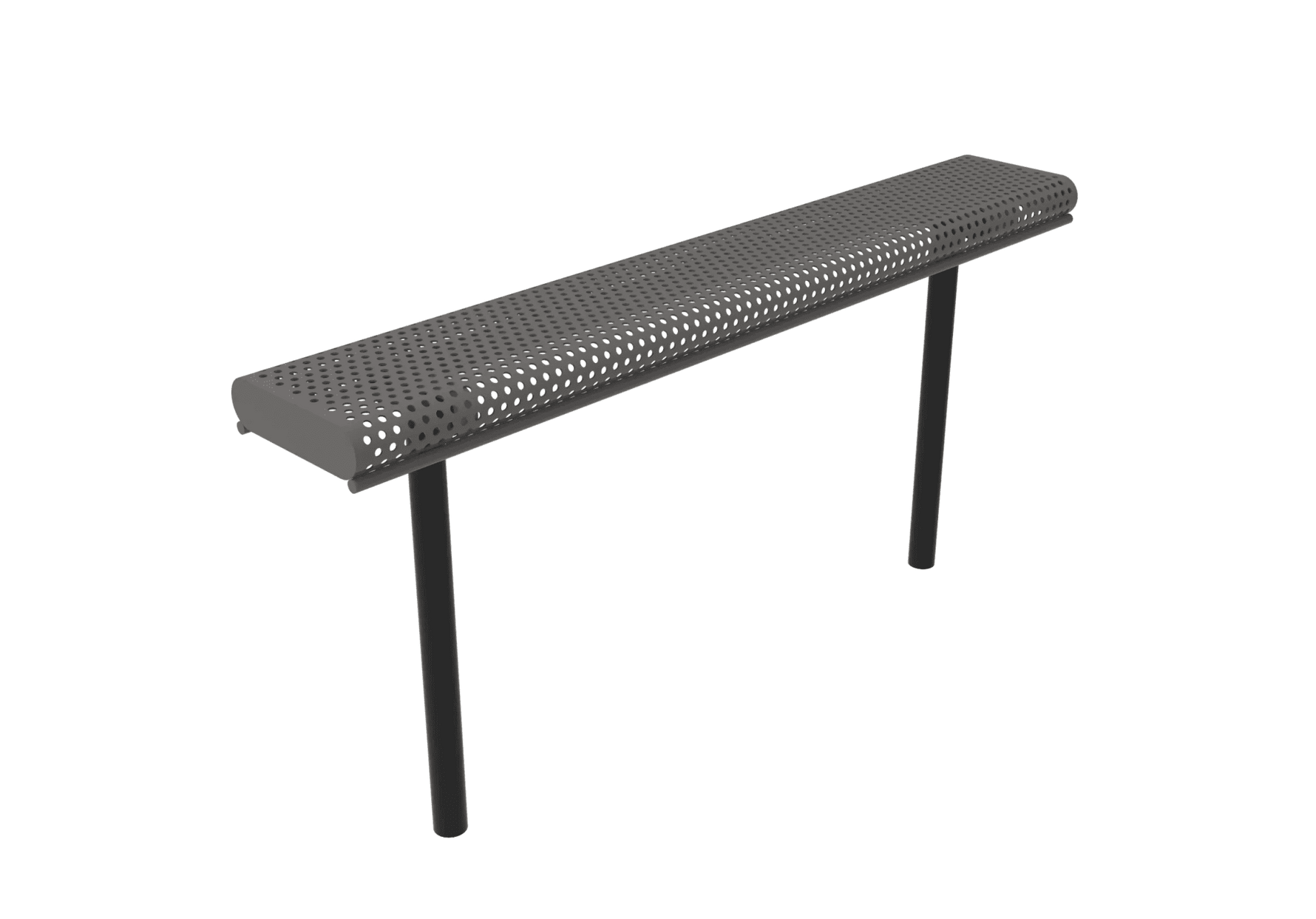 Commercial Rolled Edge Park Bench Without Back – Expanded Metal, Thermoplastic Coated - Outdoorsiness