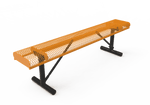 Commercial Rolled Edge Park Bench Without Back – Expanded Metal, Thermoplastic Coated - Outdoorsiness
