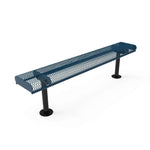Commercial Rolled Edge Park Bench Without Back – Expanded Metal, Thermoplastic Coated - Outdoorsiness