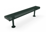 Commercial Rolled Edge Park Bench Without Back – Expanded Metal, Thermoplastic Coated - Outdoorsiness