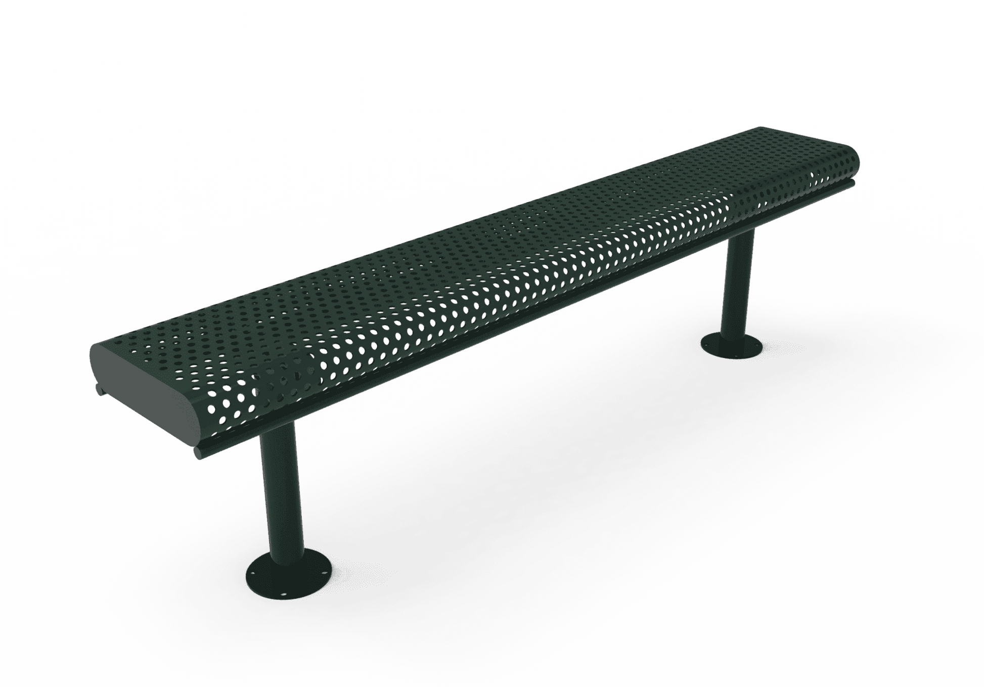 Commercial Rolled Edge Park Bench Without Back – Expanded Metal, Thermoplastic Coated - Outdoorsiness
