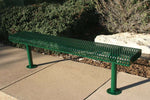 Commercial Rolled Edge Park Bench Without Back – Expanded Metal, Thermoplastic Coated - Outdoorsiness