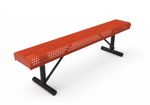Commercial Rolled Edge Park Bench Without Back – Expanded Metal, Thermoplastic Coated - Outdoorsiness